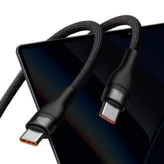 Baseus Flash Series Ⅱ Kabel pro rychlé nabíjení 2v1 USB-C – 2xUSB-C 100W 1,5m černý