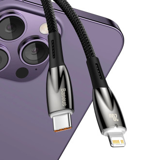 Baseus Glimmer Series rychlonabíjecí kabel USB-C - Lightning 480Mb/s PD 20W 2m černý