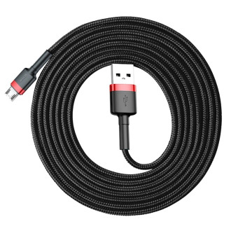 Baseus Cafule Cable odolný nylonový kabel USB / micro USB 1.5A 2M černo-červený (CAMKLF-C91)