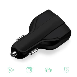 Wozinsky USB x2 a USB C nabíječka do auta černá (WCC-01)