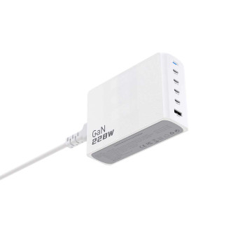 Dudao A228EU GaN nabíječka 1x USB-A 4x USB-C PD 228W - bílá