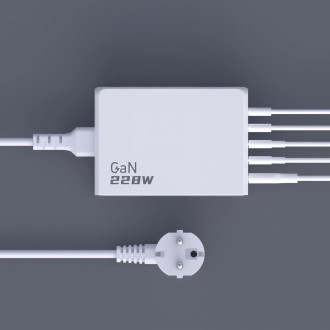 Dudao A228EU GaN nabíječka 1x USB-A 4x USB-C PD 228W - bílá