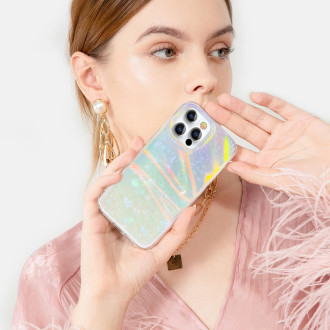 Kingxbar Shell Series luxury elegant phone case for iPhone 13 Pro pearl-mint