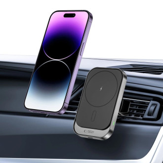 Tech-Protect CW19 magnetic car MagSafe holder with 15W inductive charger for air vent - black