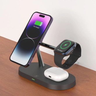 Tech-Protect A12 3in1 MagSafe inductive charger for smartphone / headphones / smartwatch - black