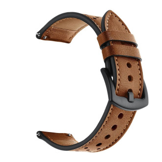 Tech-Protect Leather Strap for Samsung Galaxy Watch 4/5/5 Pro/6/7/FE - Brown