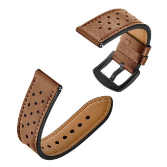 Tech-Protect Leather Strap for Samsung Galaxy Watch 4/5/5 Pro/6/7/FE - Brown