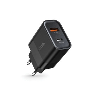 Tech-Protect C30W USB-C PD 30W / USB-A QC 3.0 network charger - black