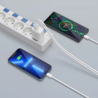 Tech-Protect C20W USB-C PD 20W / USB-A QC 3.0 network charger - white