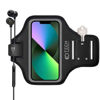 Armband Tech-Protect M2 sports universal for smartphones up to 6.8&quot; with pockets - black
