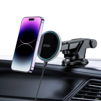 Tech-Protect A2 car phone holder with MagSafe 15W inductive charger for the cockpit - black