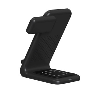 Tech-Protect QI15W-A20 inductive charger with 3in1 stand for smartphone / headphones / Apple Watch - black