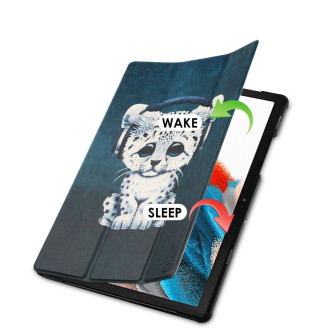 Tech-Protect SmartCase case for Samsung Galaxy Tab A8 10.5 X200 / X205 - blue with a cat