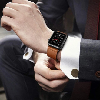 Tech-Protect Leatherfit strap for Apple Watch 4 / 5 / 6 / 7 / 8 / 9 / SE (38/40/41 mm) - brown