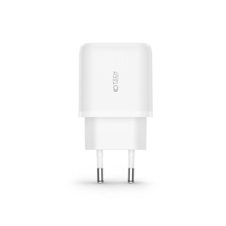 Tech-Protect C20W USB-C PD 20W / USB-A QC 3.0 network charger with USB-C / USB-C cable - white