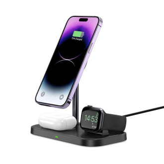 Tech-Protect QI15W-A22 inductive MagSafe charger with 3in1 MagSafe stand for smartphone / Apple Watch / AirPods - black