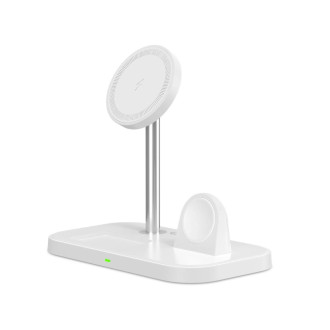 Tech-Protect QI15W-A22 inductive MagSafe charger with 3in1 MagSafe stand for smartphone / Apple Watch / AirPods - white