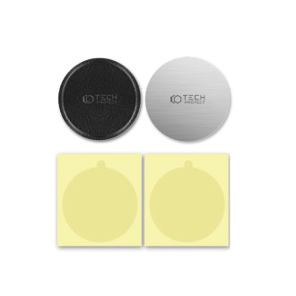 Tech-Protect MetalPlate magnetic plates for car holders - black and silver (2 pcs.)