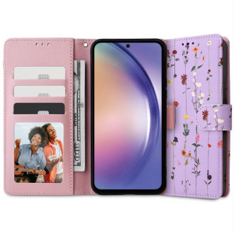 Tech-Protect Wallet case for Samsung Galaxy A54 5G - purple flowers