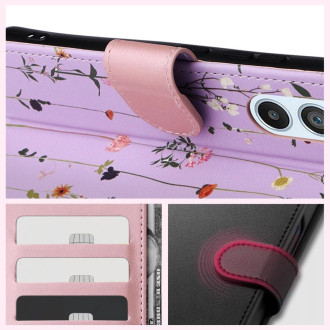Tech-Protect Wallet case for Samsung Galaxy A54 5G - purple flowers