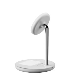 Tech-Protect QI15W-A21 inductive MagSafe 15W charger with 2in1 stand for smartphone / headphones - white