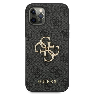 Guess GUHCP12M4GMGGR iPhone 12/12 Pro 6,1" szary/grey hardcase 4G Big Metal Logo