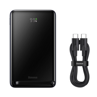 Baseus Magnetic Bracket power bank with wireless charging MagSafe 10000mAh 20W navy blue (PPCX000003) + USB Type C cable Baseus Xiaobai Series 60W 0.5