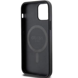 Guess 4G Collection Leather Metal Logo MagSafe Case for iPhone 12 Pro / iPhone 12 - Black