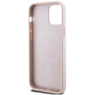 Guess 4G Collection Leather Metal Logo MagSafe Case for iPhone 12 Pro / iPhone 12 - Pink