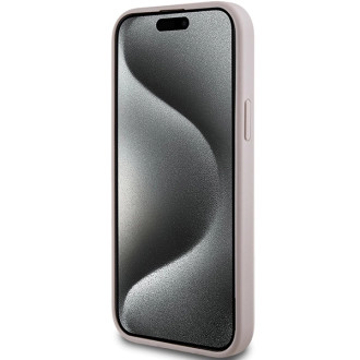 Guess 4G Collection Leather Metal Logo MagSafe Case for iPhone 14/15/13 - Pink