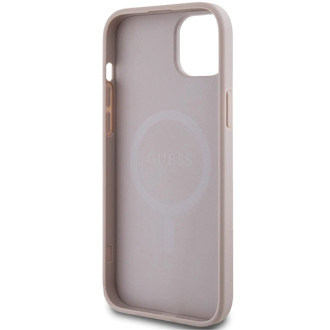 Guess 4G Collection Leather Metal Logo MagSafe Case for iPhone 14/15/13 - Pink
