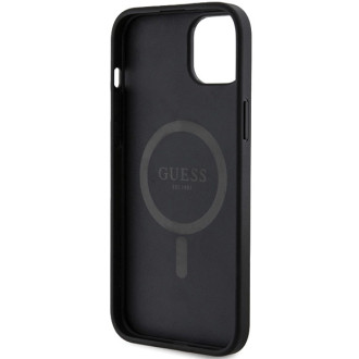 Guess 4G Collection Leather Metal Logo MagSafe Case for iPhone 15/14/13 - Black