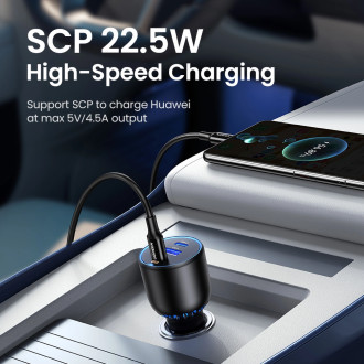Ugreen CD293 car charger 2x USB-C PD and 1x USB-A 130W - black