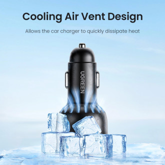 Ugreen CD293 car charger 2x USB-C PD and 1x USB-A 130W - black
