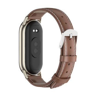 Tech-Protect Leatherfit strap for Xiaomi Smart Band 8 / 8 NFC - brown