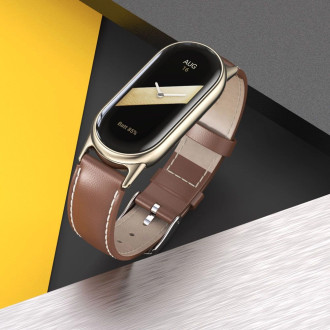 Tech-Protect Leatherfit strap for Xiaomi Smart Band 8 / 8 NFC - brown