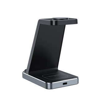 Tech-Protect QI15W-A26 inductive charger 15W 3in1 for smartphone / headphones / Apple Watch - black
