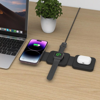 Tech-Protect QI15W-A24 inductive MagSafe 3in1 charger for smartphone / AirPods / Apple Watch - black