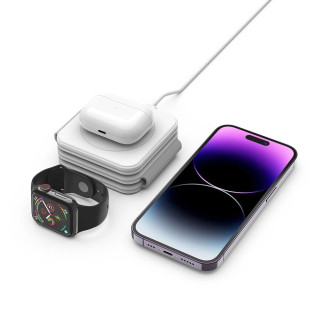 Tech-Protect QI15W-A24 inductive MagSafe 3in1 charger for smartphone / AirPods / Apple Watch - white