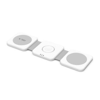 Tech-Protect QI15W-A24 inductive MagSafe 3in1 charger for smartphone / AirPods / Apple Watch - white