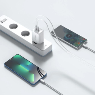 Tech-Protect C65W network charger 2x USB-C PD 65W / USB-A QC 3.0 - white
