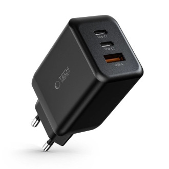 Tech-Protect C65W network charger 2x USB-C PD 65W / USB-A QC 3.0 - black