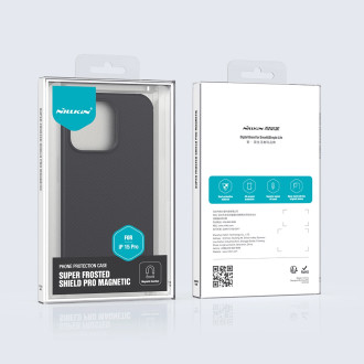 Nillkin Super Frosted Shield Pro Magnetic Case for iPhone 15 Pro - black