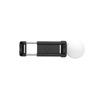 Selfie stick WH1YXS telescopic tripod 1m with round lamp and phone holder - black
