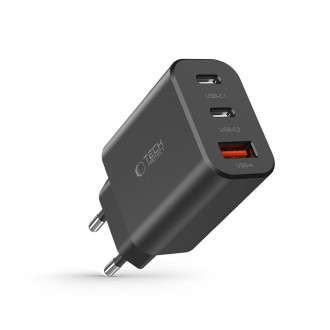 Tech-Protect NC30W network charger 2x USB-C PD 30W / USB-A QC 3.0 - black
