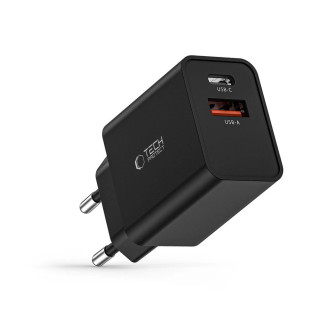 Tech-Protect NC30W USB-C PD 30W / USB-A QC 3.0 network charger - black