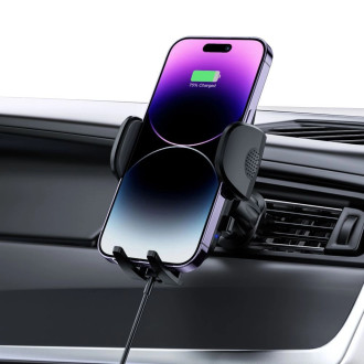 Tech-Protect CM15W-V1 car phone holder with 15W inductive charger for cockpit / air vent - black