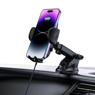 Tech-Protect CM15W-V1 car phone holder with 15W inductive charger for cockpit / air vent - black