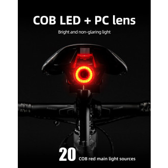 Rockbros Q5 Rear Bike Light with Intelligent Stop System - Black