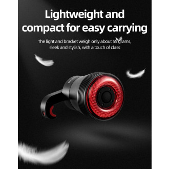 Rockbros Q5 Rear Bike Light with Intelligent Stop System - Black
